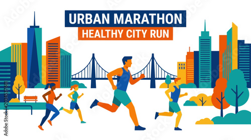 Canvastavla Urban Marathon: Healthy City Run with Runners and Skyline