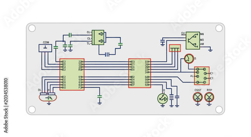 Obraz na płótnie Electronic circuit board schematic diagram, technology concept, digital componen