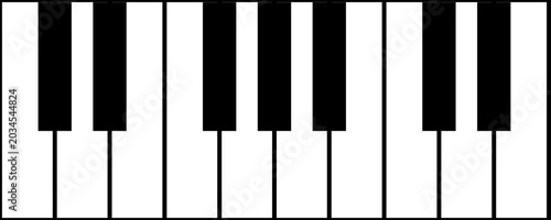 Фотография the notes, piano keyboard, piano keys, music, reports and octave, vector