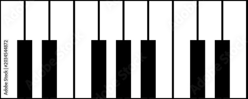 Schilderij op canvas the notes, piano keyboard, piano keys, music, reports and octave, vector