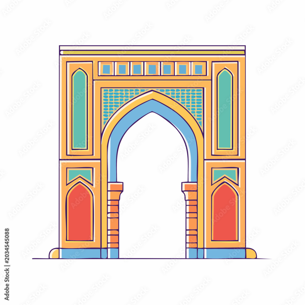 Fototapeta premium Ornate Archway with Geometric Patterns