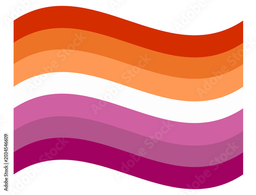 Bild auf Leinwand Waving flag of Lesbian Community Pride isolated.