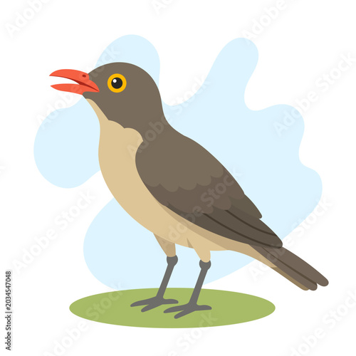 Foto Red-billed oxpecker illustration featuring Buphagus erythrorynchus perched gracefully, red-billed oxpecker vector art celebrating Buphagus erythrorynchus