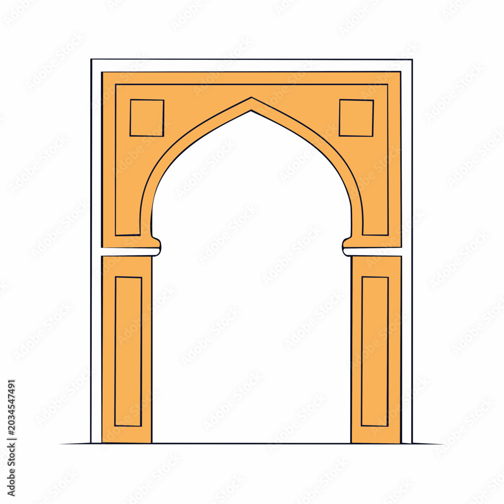 Fototapeta premium Islamic Archway Illustration