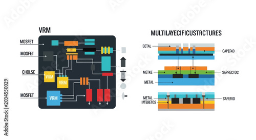 Tableau sur toile VRM and Multilayered Structure Diagram: Electronics and Technology