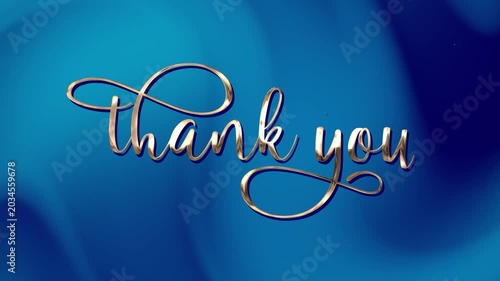 Animated thank you message suitable for elegant presentations, thank you slides, closing credits, appreciation videos, and end screens