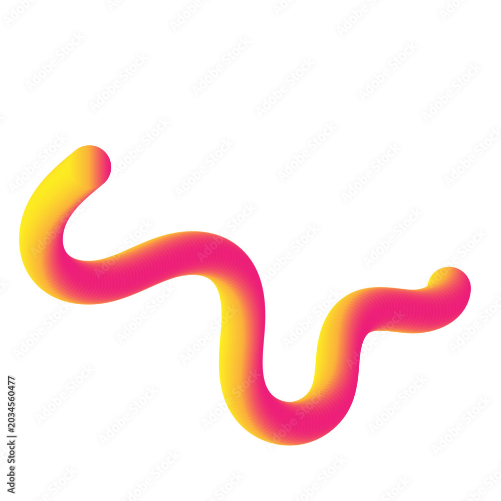 Fototapeta premium 3D Gradient Squiggly Line Shape