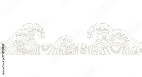 Schilderij op canvas Japanese Wave Pattern