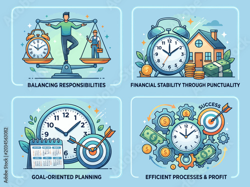 Infographic elements for business and time management