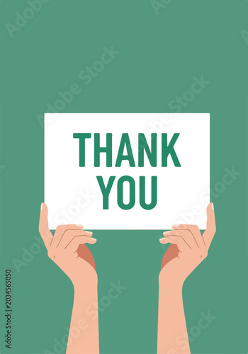 Εκτύπωση καμβά Hands holding Thank You sign
