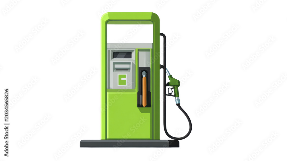 Fototapeta premium Eco friendly green fuel pump station icon representing gasoline energy transportation and sustainable automotive service isolated illustration on White background