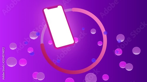 Smartphone blank screen floating animation background