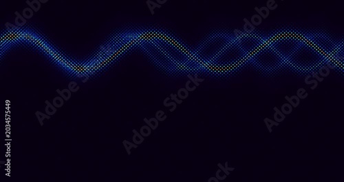 Dynamic Abstract Wave Patterns Featuring Glowing Neon Sine Waves Moving Across A Dark Background.