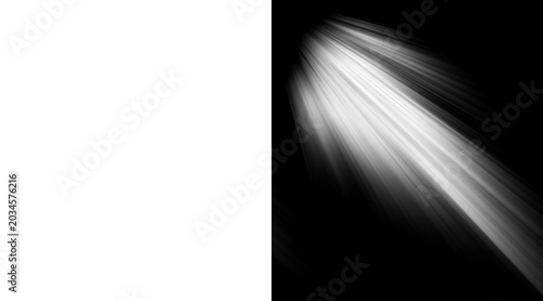 Bild auf Leinwand Sunlight beam overlay on black background, ethereal white light rays for photo e