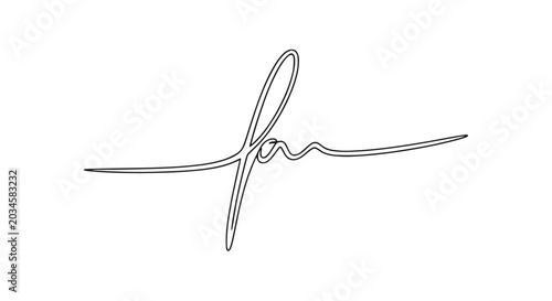 Foto Minimalist Signature Design, Elegant Autograph Line Art, Handwritten Personal Ma