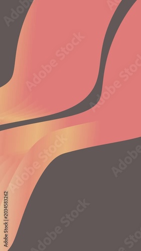 Coral and gold curved stripes abstract background for creative layouts, seamless loop