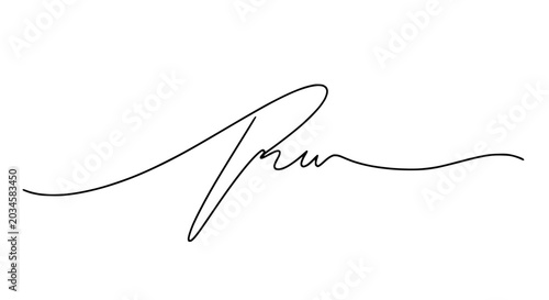 Fotografie Elegant Handwritten Signature on White Background, Artistic Calligraphy Style