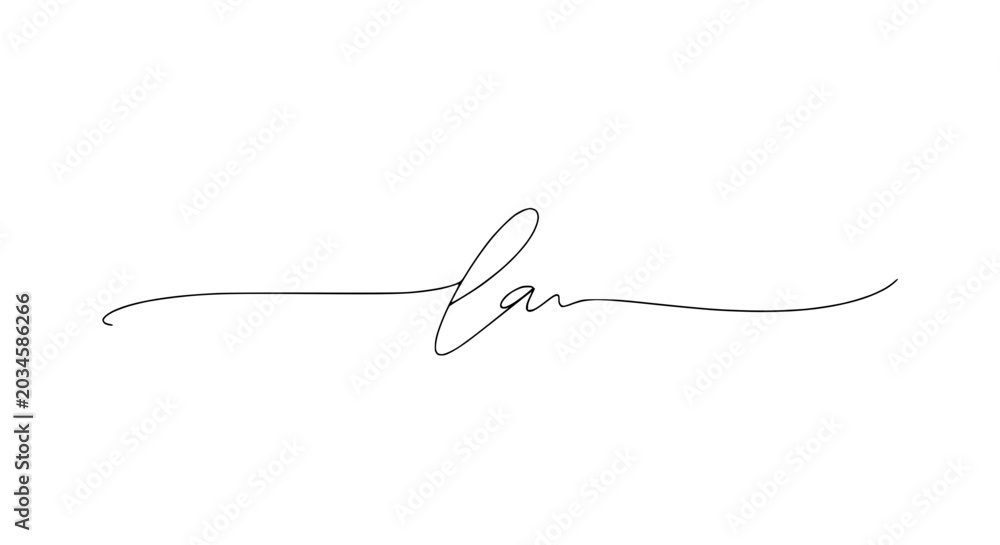 Fototapeta premium Elegant handwritten signature in black ink on white background