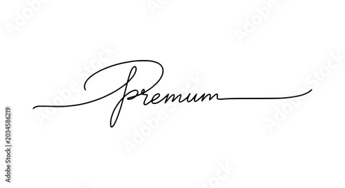 Fotografie Premium handwritten calligraphy word, elegant script font, isolated on white bac
