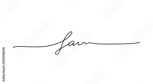 Photos Handwritten Name Sam in elegant cursive script on a white background