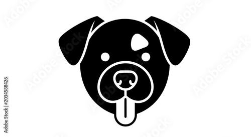 Slika na platnu Dog icon features a friendly canine face suitable for veterinary, pet care, and animal welfare branding