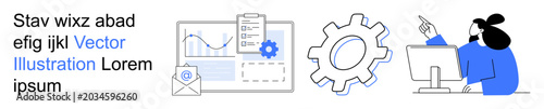 Slika na platnu Marketing strategies, business analytics, workflow automation, productivity, teamwork, operations management