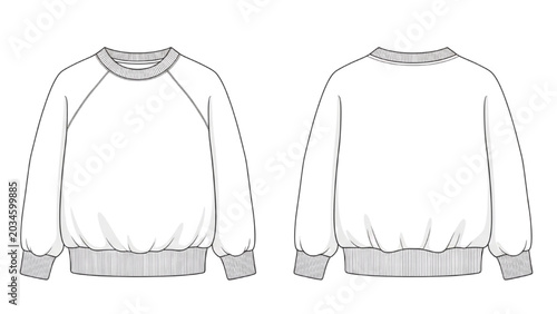 Foto Illustration shows two views of a casual sweatshirt