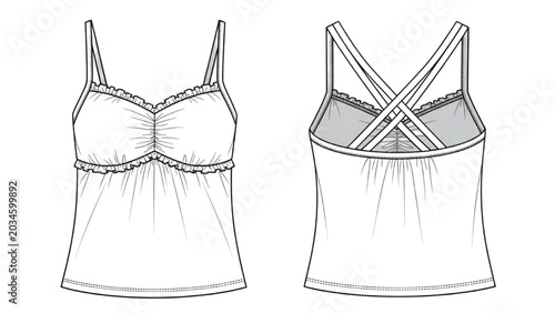 Fényképezés Illustration of women's clothing featuring a camisole design