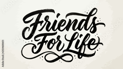 Tableau sur toile Friends For Life Hand Lettering - Friendship Quote with Calligraphy
