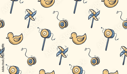 Tableau sur toile Children toys doodle background