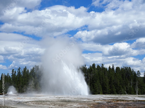 Geysers erupting in Yellowstone National Park