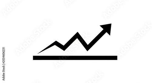 Black line graph showing upward trend on white background.