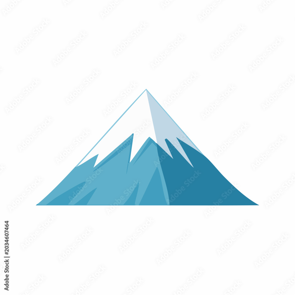 Fototapeta premium Stylized Snow-Capped Mountain Peak