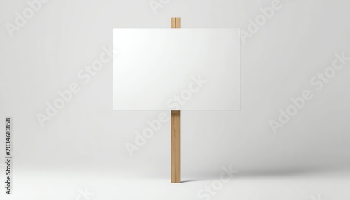 Blank banner on wood stick mock up