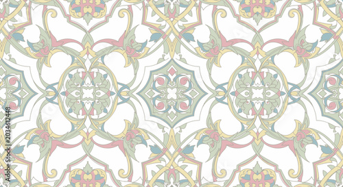 Foto Colorful ornate decorative design pattern.