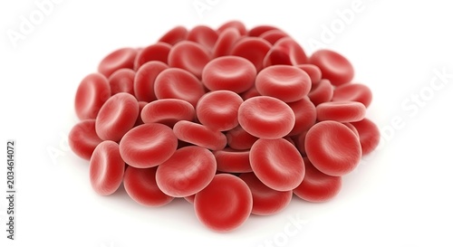 Red Blood Cells Isolated on White.