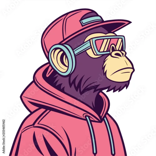 Obraz Futuristic NFT Monkey Mascot Vector