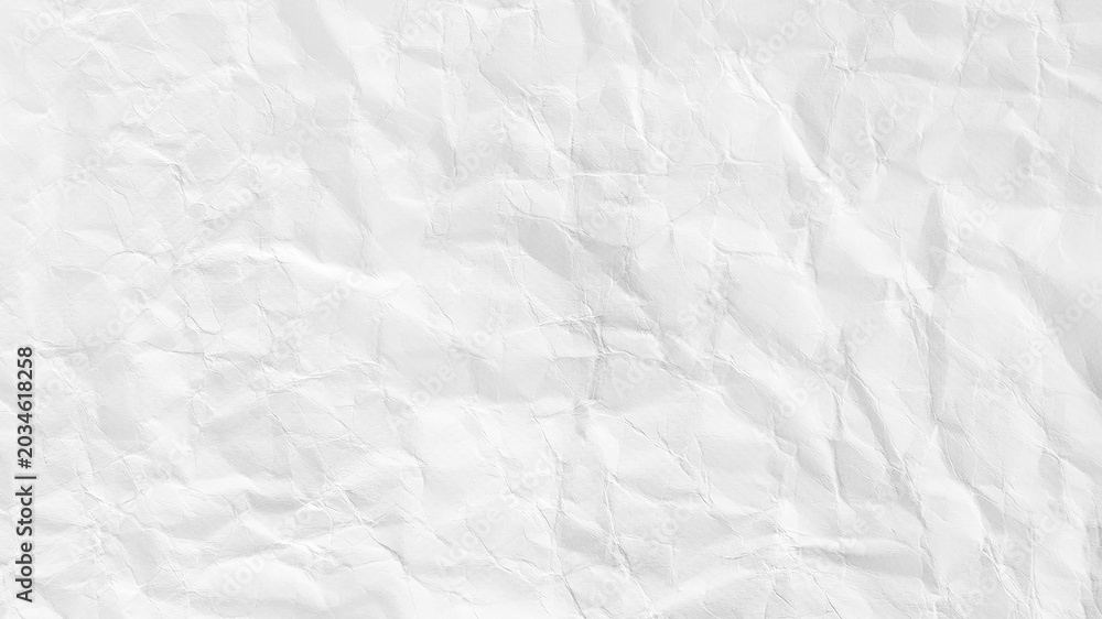 Fototapeta premium White crumpled paper texture background desktop wallpaper