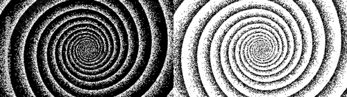 Konstfotografi 催眠術風の渦巻き背景。緻密な点描スパイラル ホラーな雰囲気のベクターイラスト。
