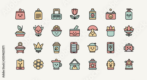 Colorful icon set collection