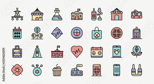 Colorful icon set collection