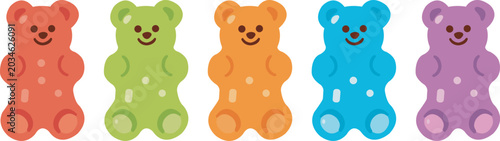 set of gummy bear candy