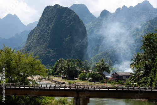 A view of the bridge over the Nam Song River.