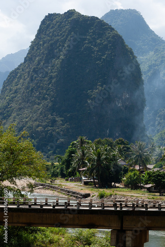 A view of the bridge over the Nam Song River.