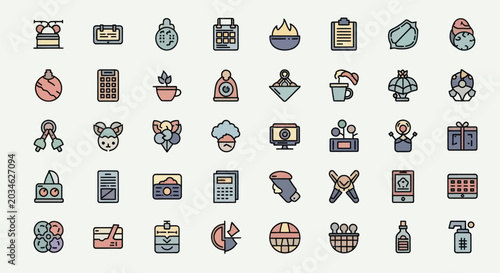 Colorful icon set collection for various uses