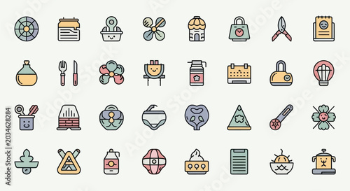 Colorful icon set collection on white