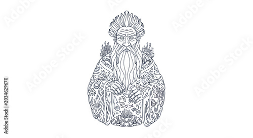 Photos Ancient Wise Old Man Illustration