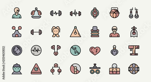 Colorful icon set illustrating various concepts