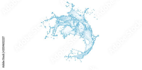 Splashing Water Drop Isolated on Transparent Background with Blue Ripples