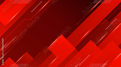 Tableau sur toile Red futuristic technology abstract background